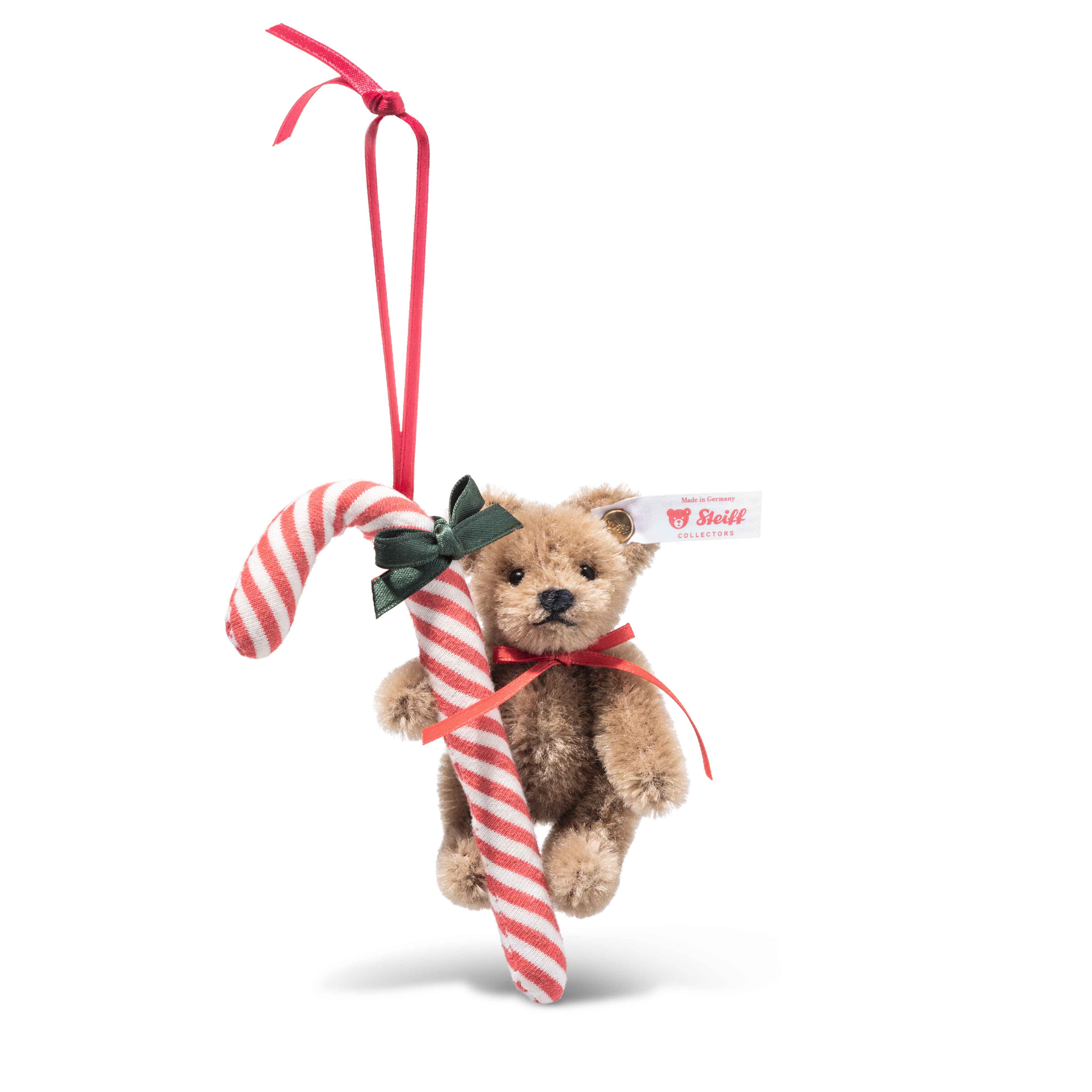 Steiff �w����ճ����}��: Teddy bear with Candy Cane Ornament 8cm L/E2000