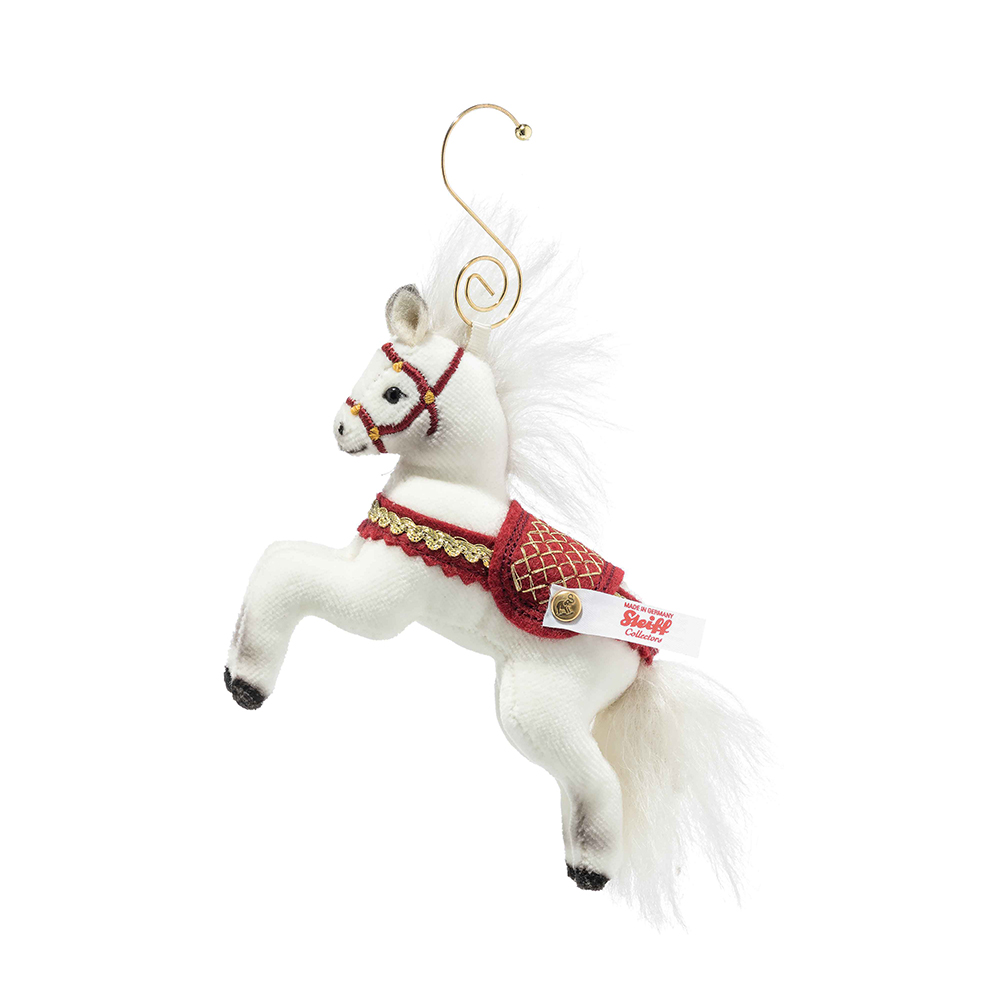 Steiff 德國金耳釦泰迪熊: Christmas Horse Ornament 