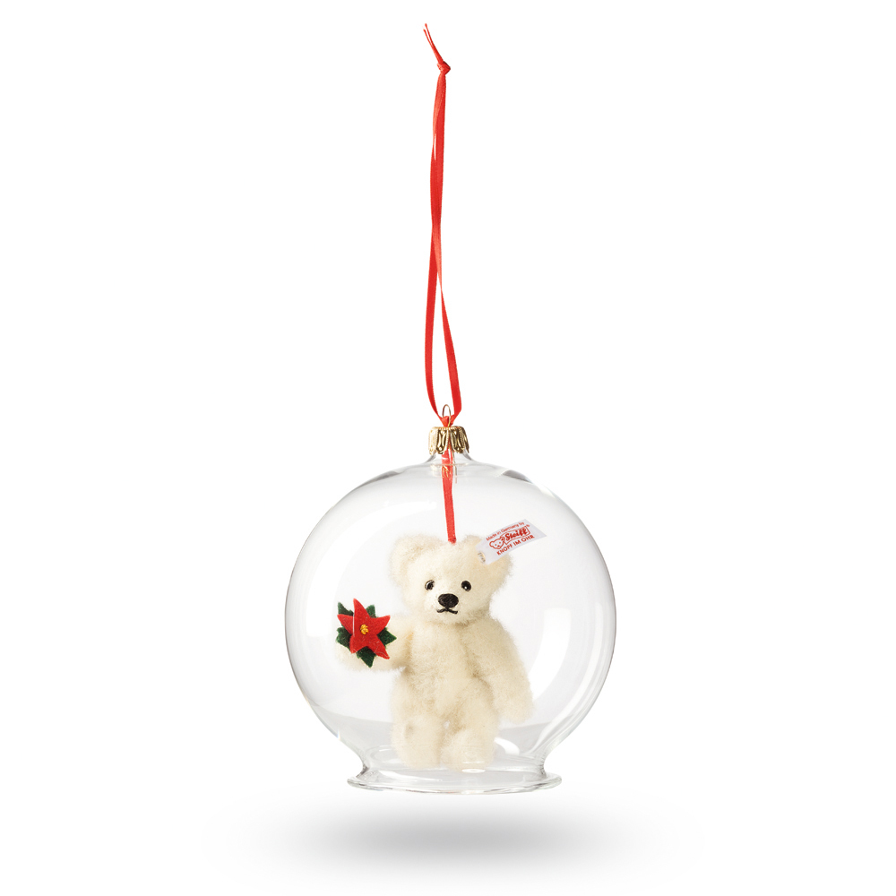 Steiff 德國金耳釦泰迪熊: Teddy Bear Ornament, White