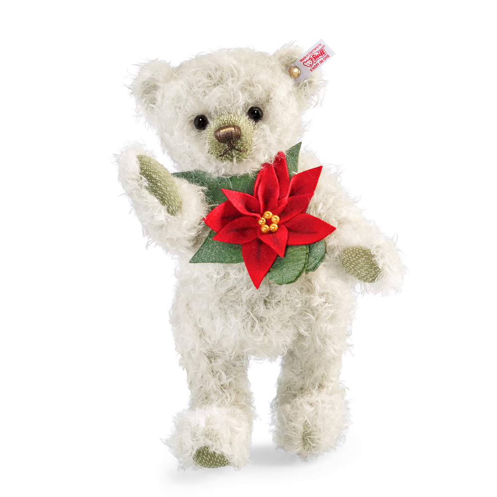Steiff 德國金耳釦泰迪熊: Poinsettia Teddy Bear