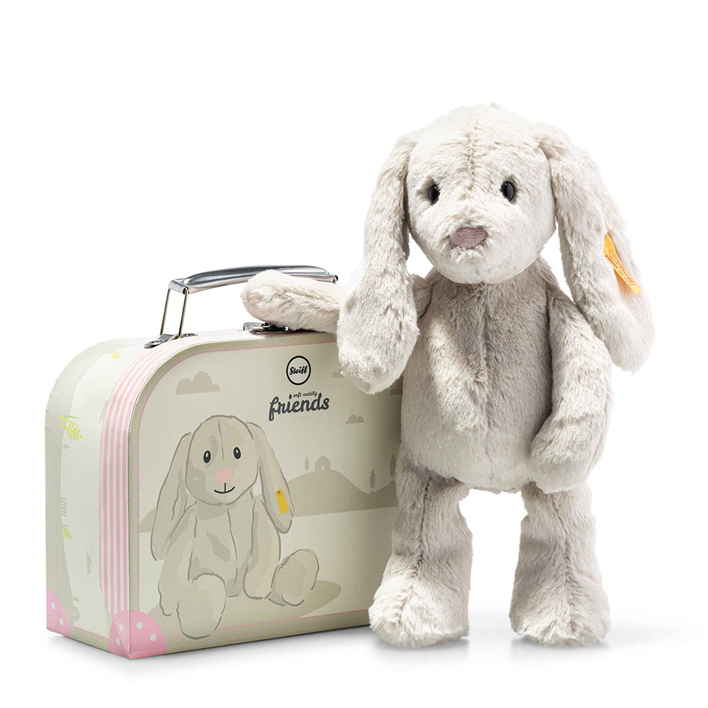 Steiff 德國金耳釦泰迪熊: Hoppie Rabbit in suitcase