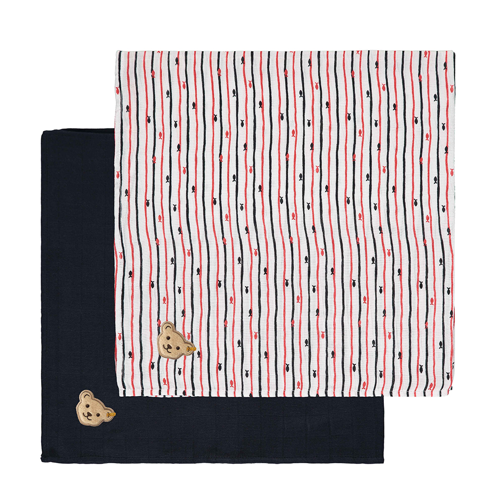 Steiff 德國金耳釦泰迪熊: 二件式用餐圍巾