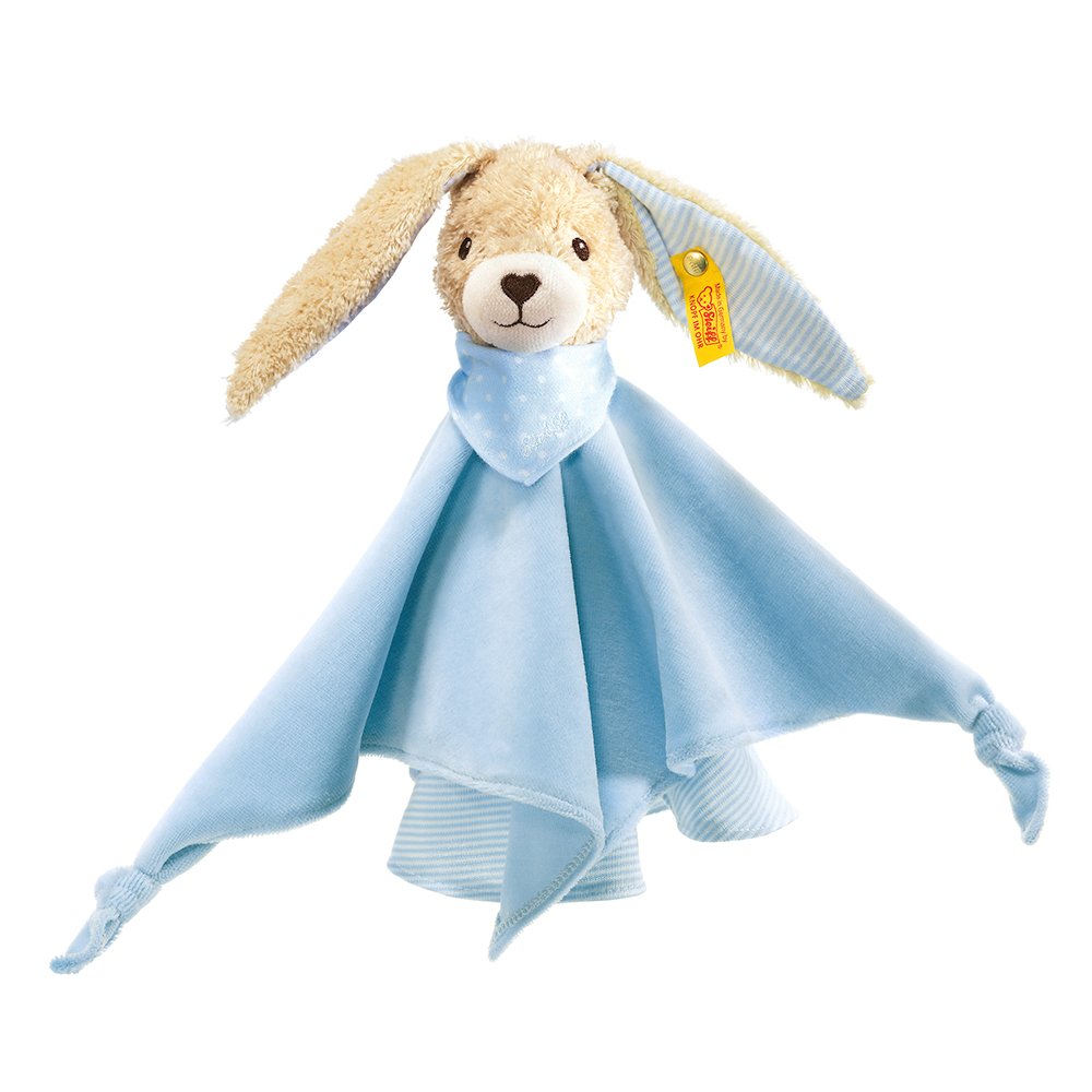 Steiff 德國金耳釦泰迪熊: Hoppel Rabbit Comforter 有機棉兔