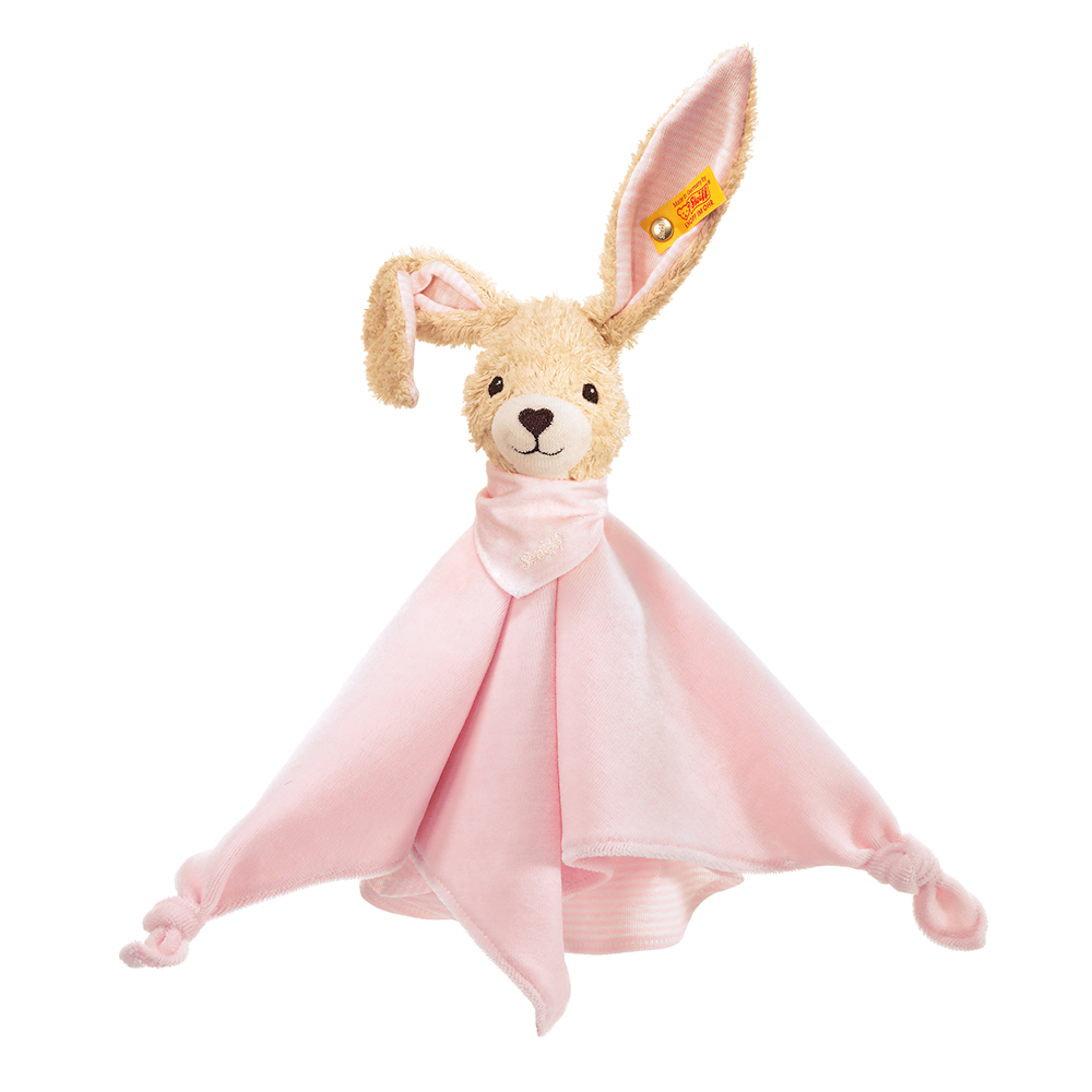 Steiff 德國金耳釦泰迪熊: Hoppel Rabbit Comforter 有機棉兔