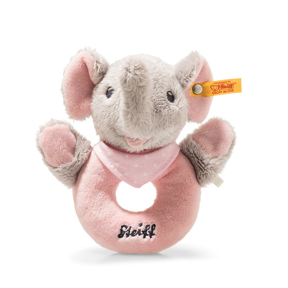 Steiff 德國金耳釦泰迪熊: Trampili Elephant Grip Toy with Rattle
