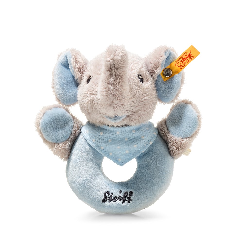 Steiff 德國金耳釦泰迪熊: Trampili Elephant Grip Toy with rattle