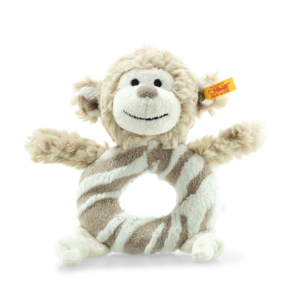 Steiff 德國金耳釦泰迪熊: Bingo Monkey Grip Toy with Rattle
