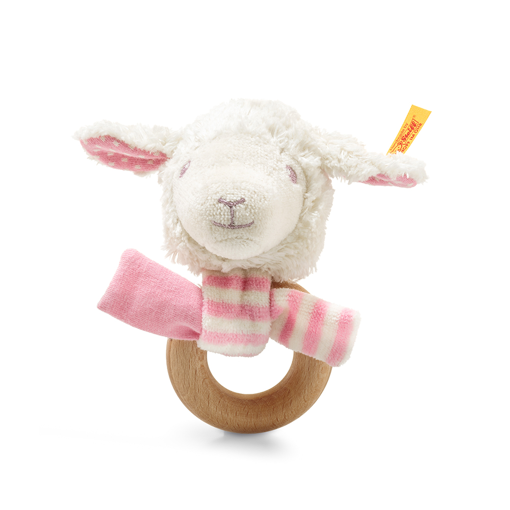 Steiff 德國金耳釦泰迪熊: Liena Lamb Grip Toy with Rattle 有機棉羊