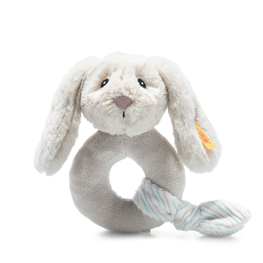 Steiff 德國金耳釦泰迪熊: Hoppie Rabbit Grip Toy with Rattle