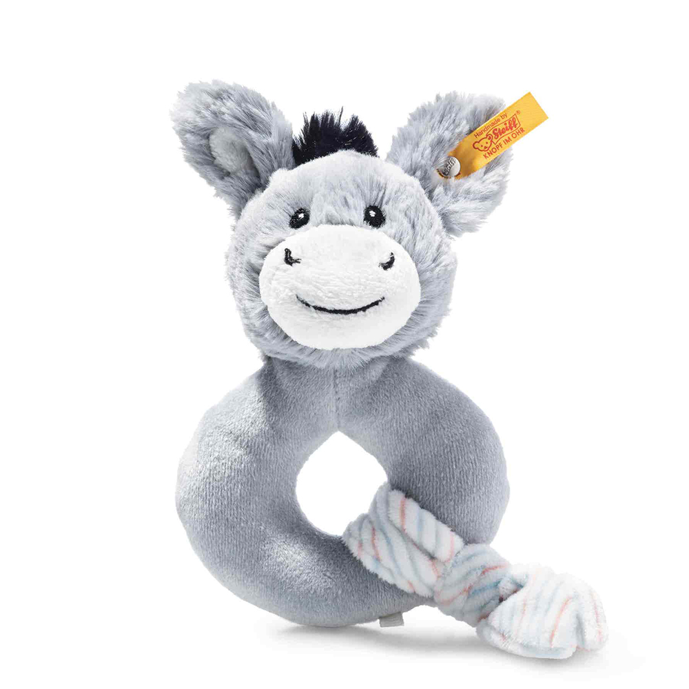 Steiff 德國金耳釦泰迪熊: Dinkie Donkey Grip Toy with Rattle