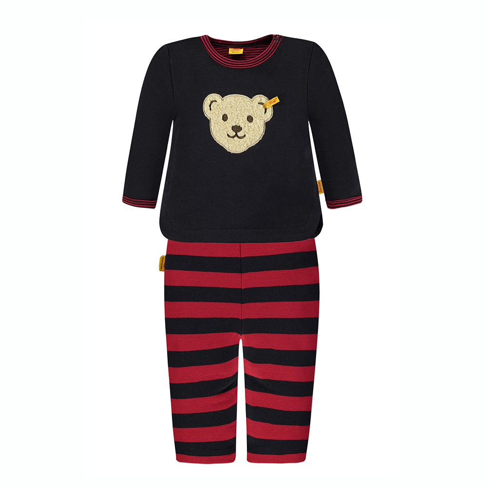 Steiff 德國金耳釦泰迪熊: 二件式長袖T恤衫+休閒褲